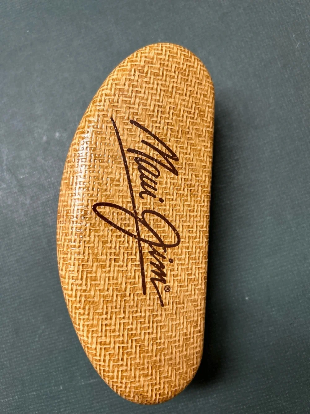 Maui Jim Sunglass Hard Case Large Clam Shell Straw Basket Weave Case Vintage